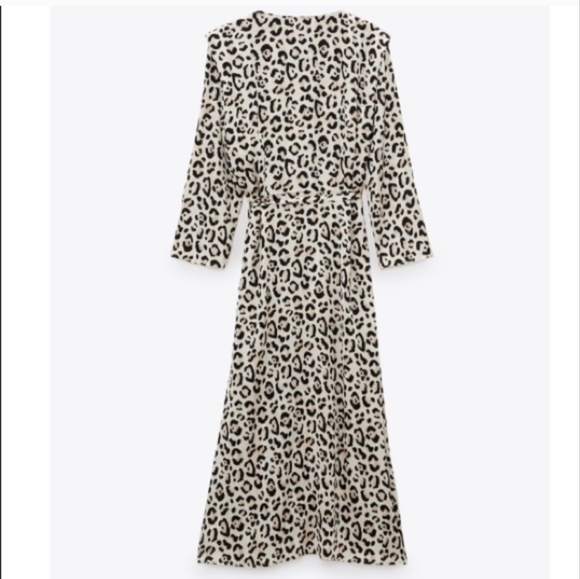 Zara Satin Midi Leopard Print Wrap - Picture 2 of 6